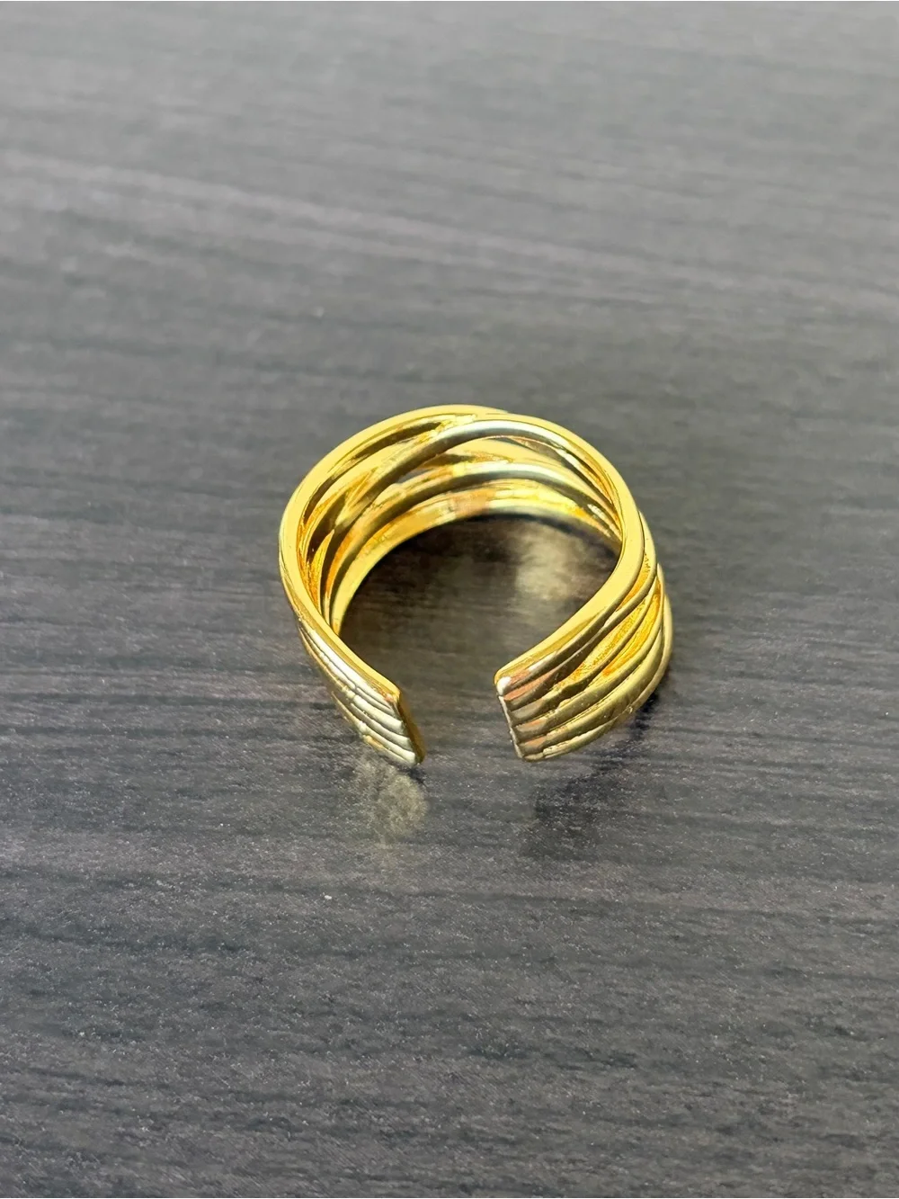 925 Sterling With Gold Overlay Interlock Stackable Ring